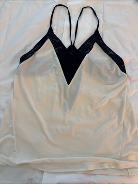 Express Cream Chemise with Black Lace V-Inset